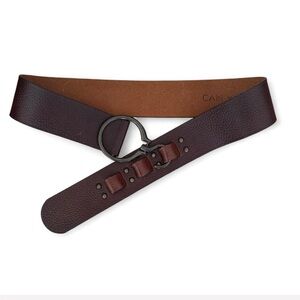 CAbi Dark Brown Leather Statement Belt – Size M